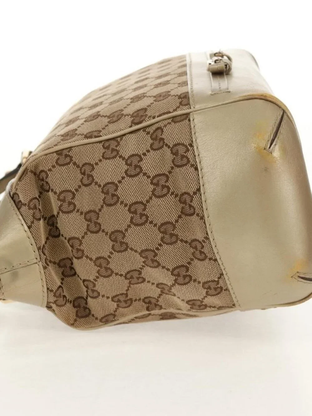 GUCCI GG Canvas Hand Bag 2way Beige Gold 269894 Auth 158077 - Picture 4 of 16